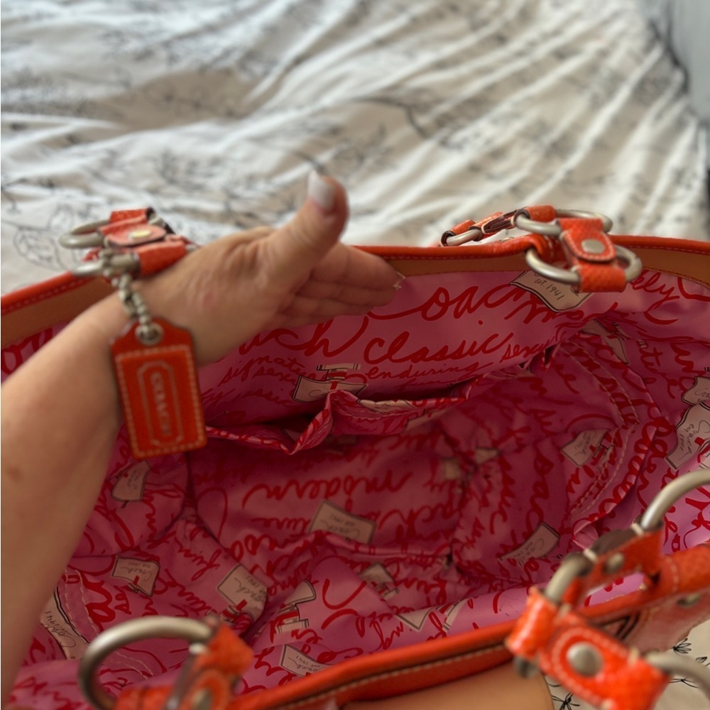 RARE COACH JASMINE LIMITED EDITION XXL BAG/STRAW TOTE GEN.PYTHON & LEATHER TRIM - Picture 10 of 11